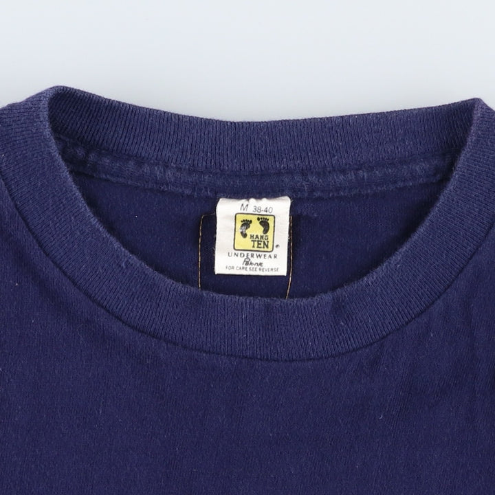 70'S Hang Ten Surf Skate T-Shirt, Men's Size M (Equivalent), Vintage cotton navy blue type Vintage Second Hand