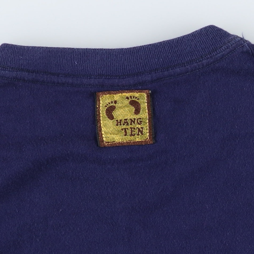 70'S Hang Ten Surf Skate T-Shirt, Men's Size M (Equivalent), Vintage cotton navy blue type Vintage Second Hand