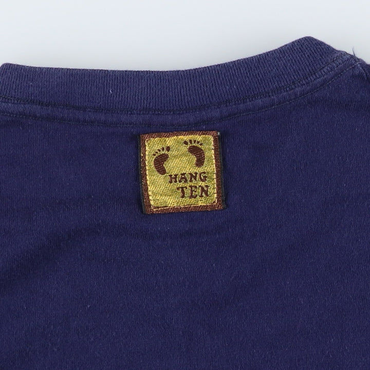 70'S Hang Ten Surf Skate T-Shirt, Men's Size M (Equivalent), Vintage cotton navy blue type Vintage Second Hand