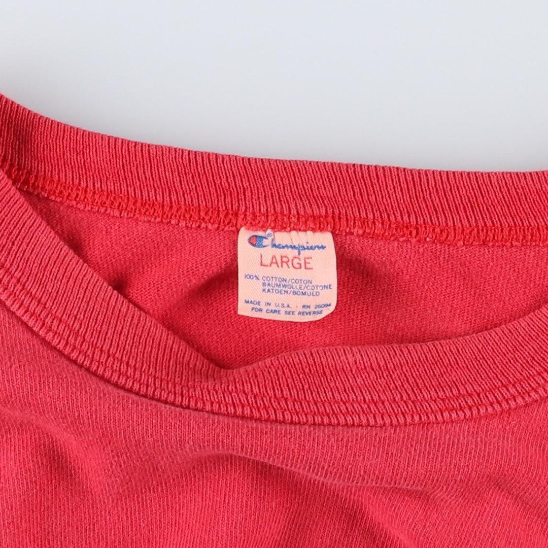 Vintage 1980'S Champion Trico Tag Logo Print T-Shirt, Made in USA, Men's Size L cotton red type Vintage Second Hand