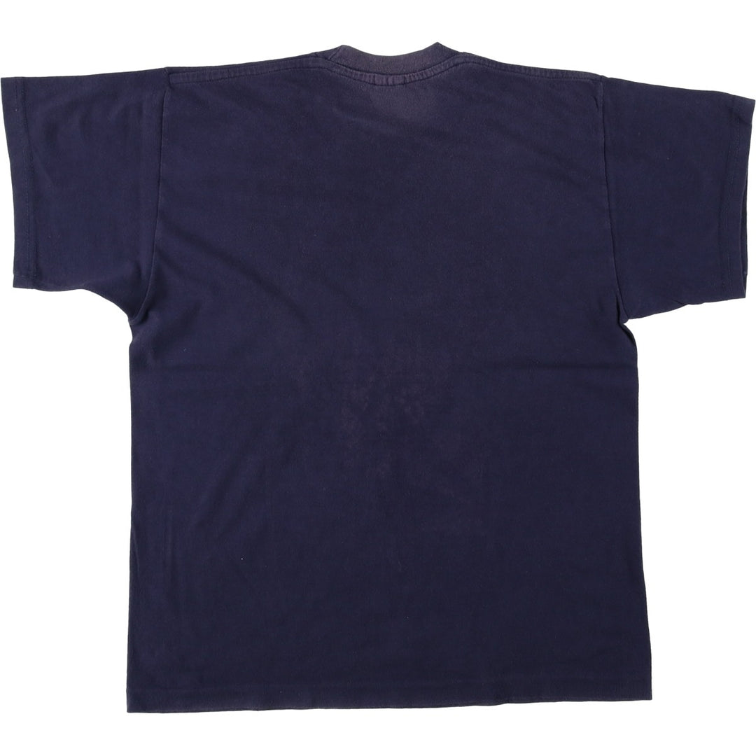 80'S Champion Tricolor Tag Logo Print T-Shirt, Made in Italy, Men's Size M (approx.), Vintage cotton navy blue type Vintage Second Hand