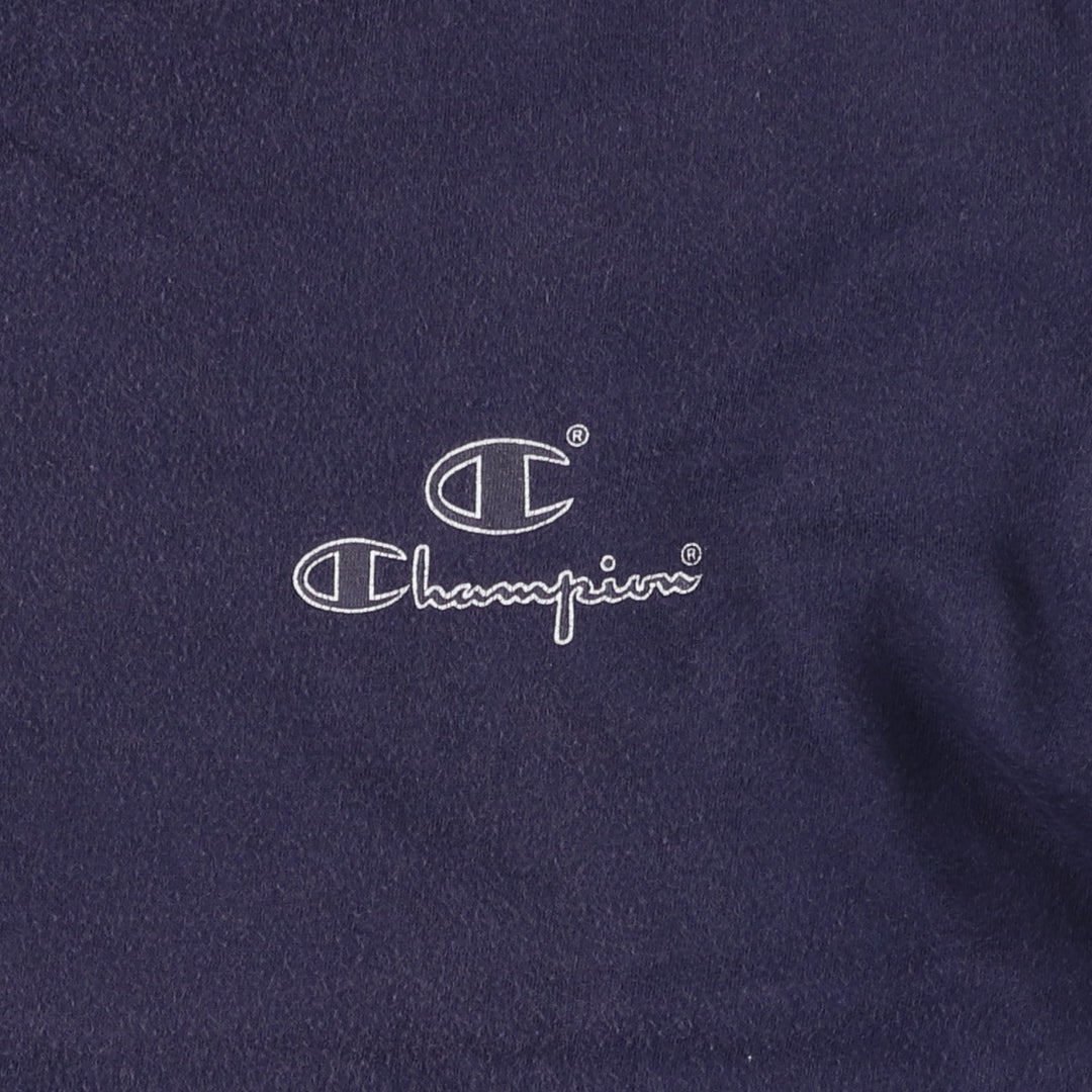 80'S Champion Tricolor Tag Logo Print T-Shirt, Made in Italy, Men's Size M (approx.), Vintage cotton navy blue type Vintage Second Hand