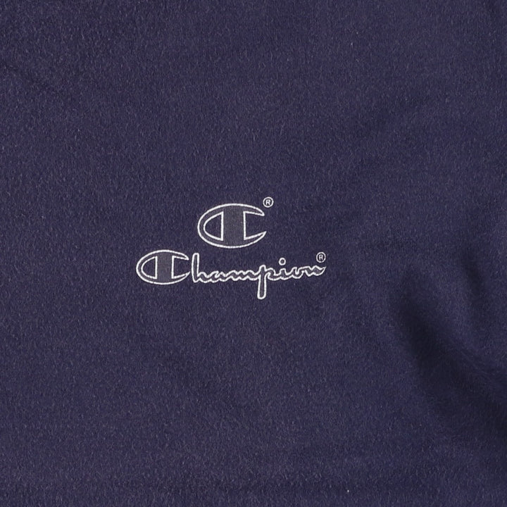 80'S Champion Tricolor Tag Logo Print T-Shirt, Made in Italy, Men's Size M (approx.), Vintage cotton navy blue type Vintage Second Hand