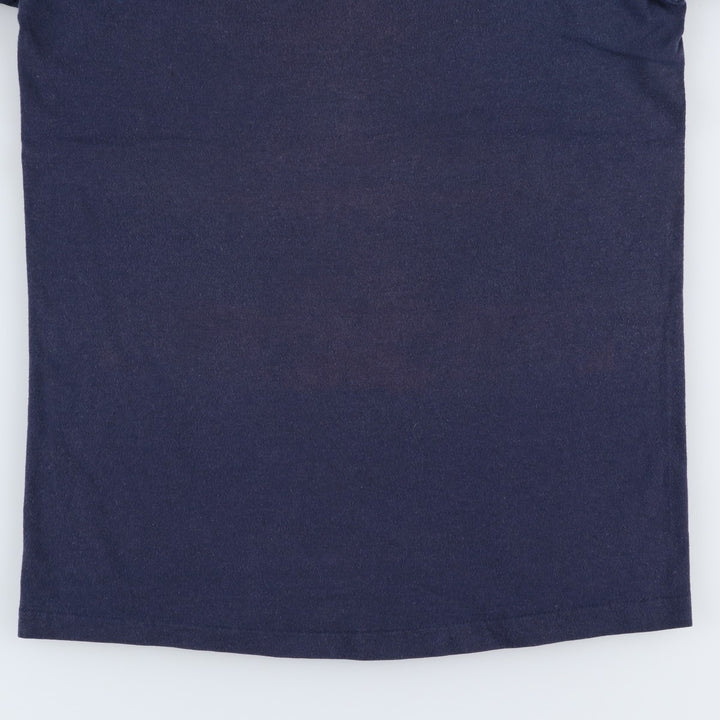80'S Champion Tricot Tag Sports Print T-Shirt Made in USA Men's M Size Vintage polyester navy blue type Vintage Second Hand
