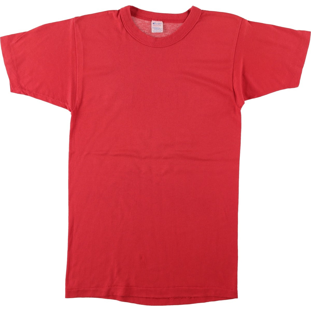 80'S Champion Tricolor Tag Back Print T-Shirt, Made in USA, Men's Size M (Equivalent), Vintage polyester red type Vintage Second Hand