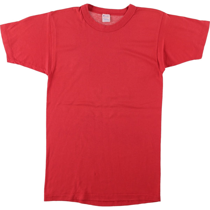 80'S Champion Tricolor Tag Back Print T-Shirt, Made in USA, Men's Size M (Equivalent), Vintage polyester red type Vintage Second Hand