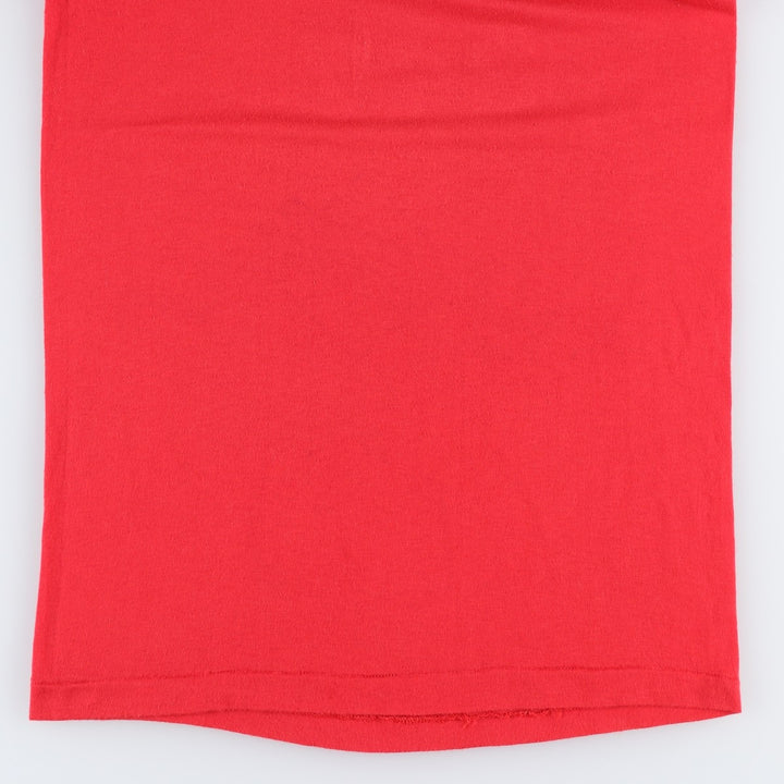 80'S Champion Tricolor Tag Back Print T-Shirt, Made in USA, Men's Size M (Equivalent), Vintage polyester red type Vintage Second Hand