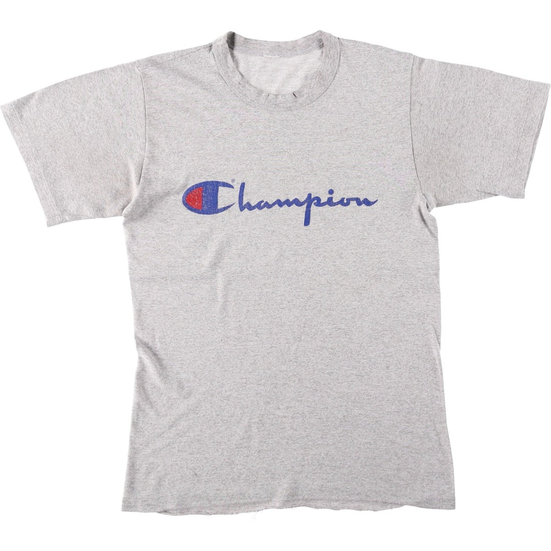 Champion logo print t-shirt, men's size S (approx.), vintage. unclear gray type Vintage Second Hand