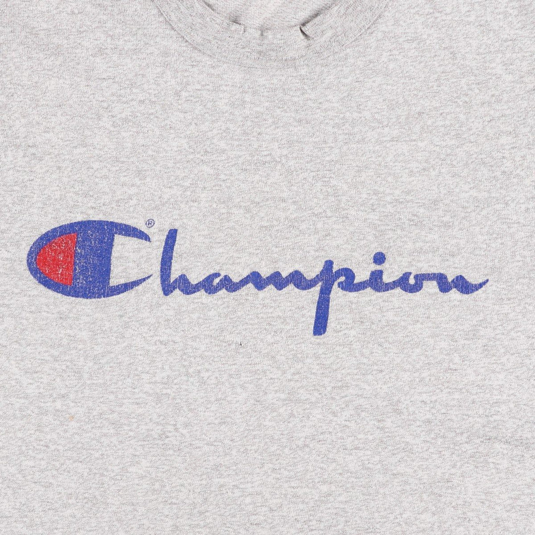 Champion logo print t-shirt, men's size S (approx.), vintage. unclear gray type Vintage Second Hand