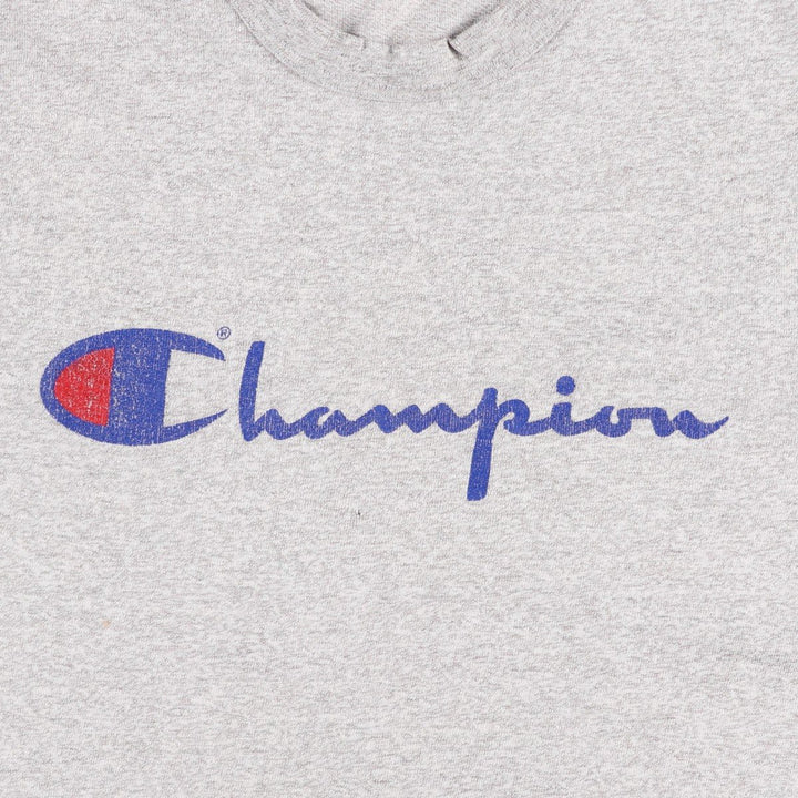 Champion logo print t-shirt, men's size S (approx.), vintage. unclear gray type Vintage Second Hand