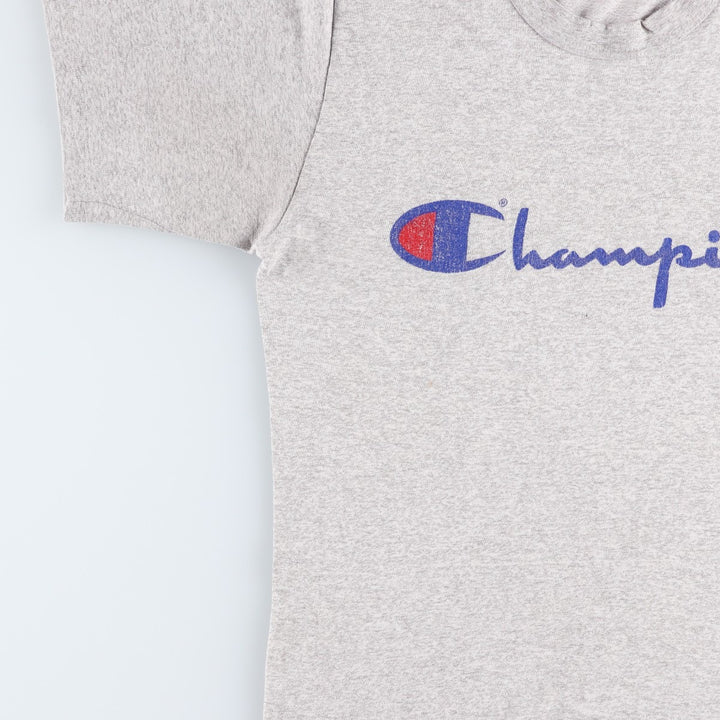 Champion logo print t-shirt, men's size S (approx.), vintage. unclear gray type Vintage Second Hand