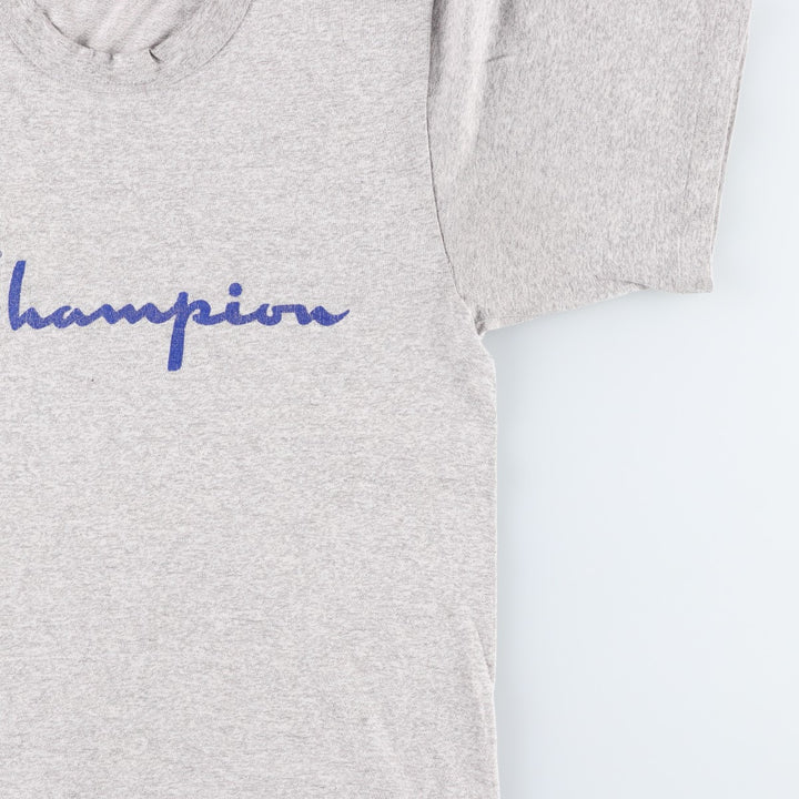 Champion logo print t-shirt, men's size S (approx.), vintage. unclear gray type Vintage Second Hand