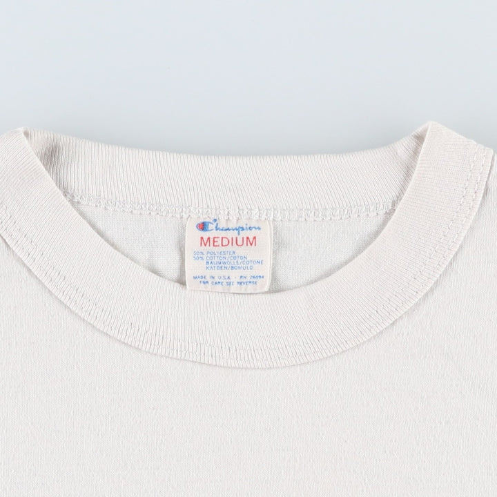 Vintage 1980'S Champion Trico Tag College T-shirt, Made in USA, Men's Size Medium polyester white type Vintage Second Hand