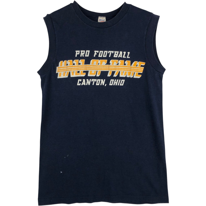 80'S Champion Tricolor Tag Sleeveless T-Shirt, Made in USA, Men's Size L (Equivalent), Vintage polyester navy blue type Vintage Second Hand
