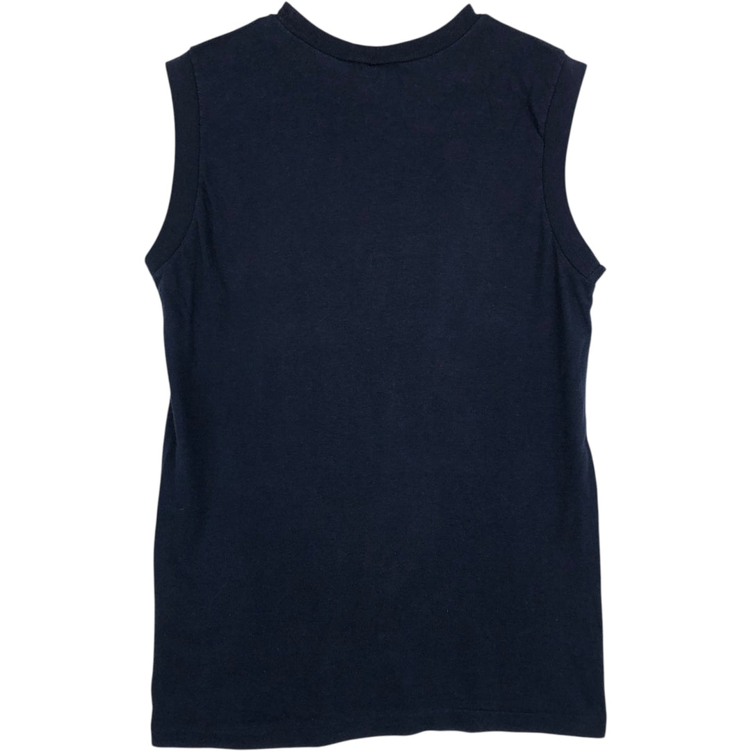 80'S Champion Tricolor Tag Sleeveless T-Shirt, Made in USA, Men's Size L (Equivalent), Vintage polyester navy blue type Vintage Second Hand