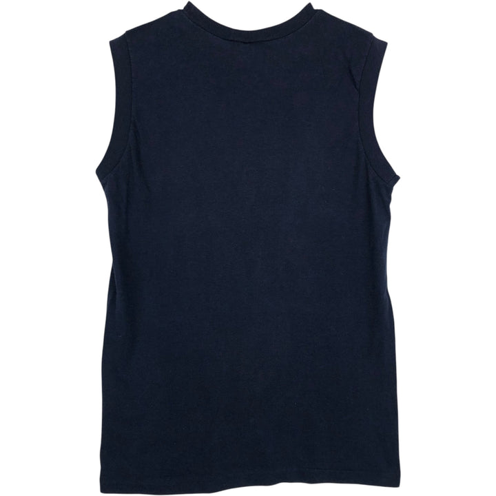 80'S Champion Tricolor Tag Sleeveless T-Shirt, Made in USA, Men's Size L (Equivalent), Vintage polyester navy blue type Vintage Second Hand