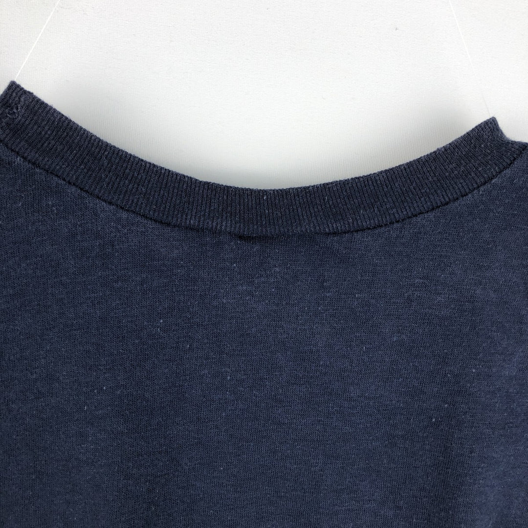 80'S Champion Tricolor Tag Sleeveless T-Shirt, Made in USA, Men's Size L (Equivalent), Vintage polyester navy blue type Vintage Second Hand