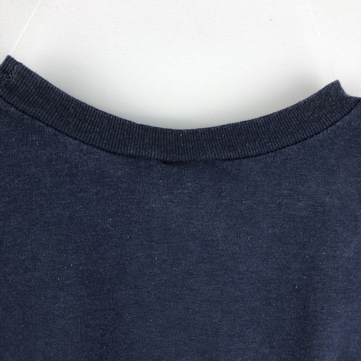 80'S Champion Tricolor Tag Sleeveless T-Shirt, Made in USA, Men's Size L (Equivalent), Vintage polyester navy blue type Vintage Second Hand