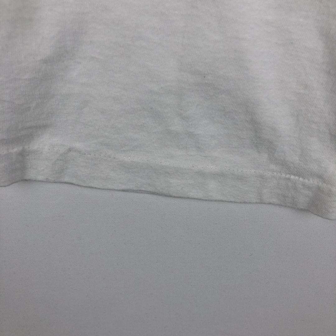 80'S Champion Tricot Tag Print T-shirt Made in USA Men's L Size Vintage polyester white type Vintage Second Hand