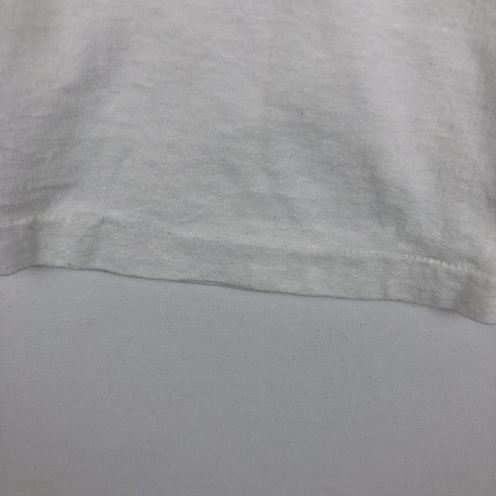 80'S Champion Tricot Tag Print T-shirt Made in USA Men's L Size Vintage polyester white type Vintage Second Hand