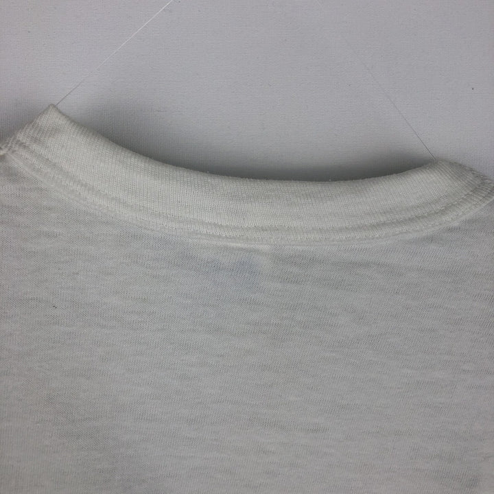 80'S Champion Tricot Tag Print T-shirt Made in USA Men's L Size Vintage polyester white type Vintage Second Hand