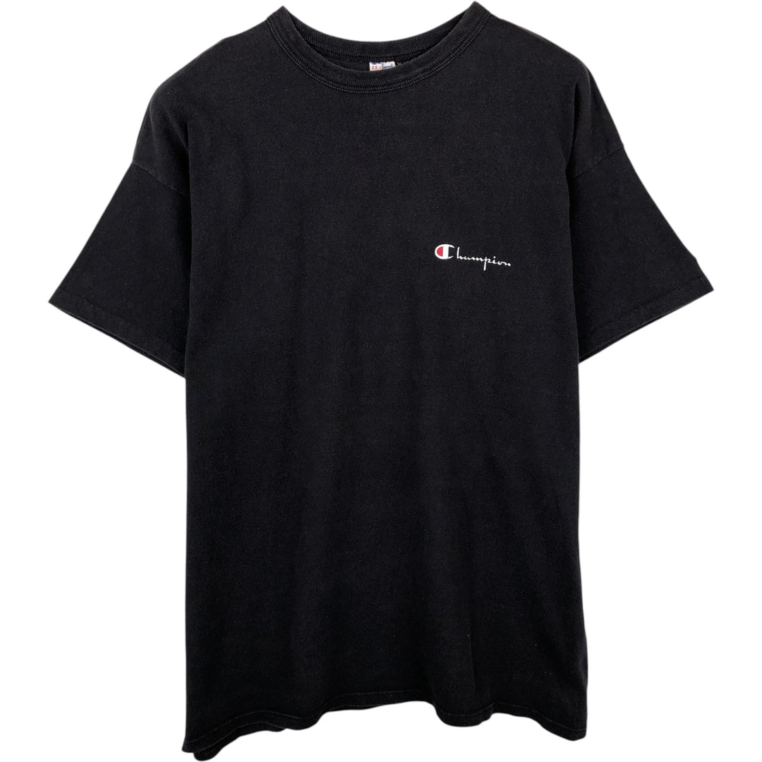 80'S Champion Tricolor Tag Logo T-Shirt, Men's XXL equivalent, Vintage cotton black type Vintage Second Hand