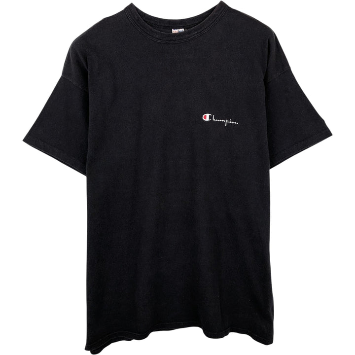 80'S Champion Tricolor Tag Logo T-Shirt, Men's XXL equivalent, Vintage cotton black type Vintage Second Hand