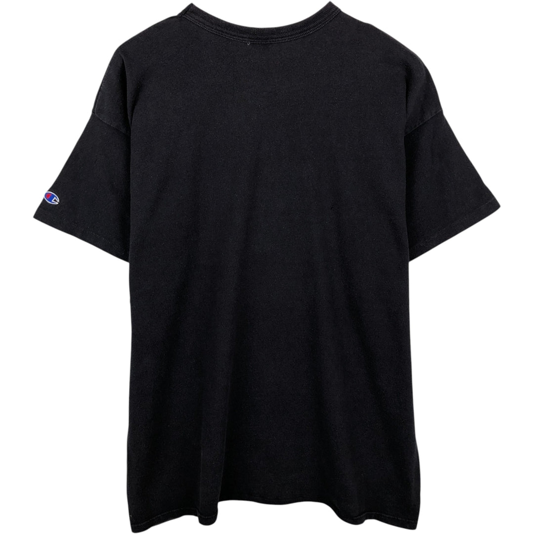 80'S Champion Tricolor Tag Logo T-Shirt, Men's XXL equivalent, Vintage cotton black type Vintage Second Hand