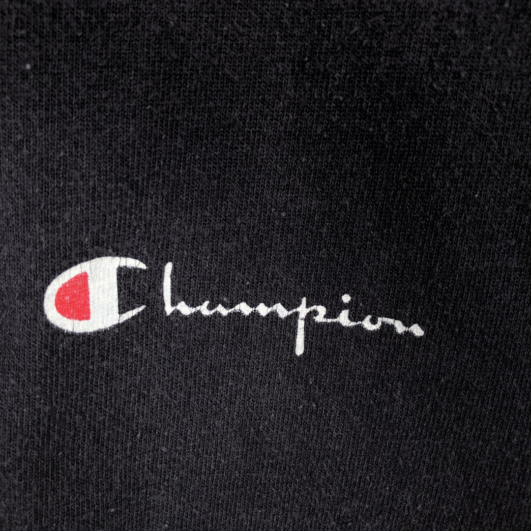 80'S Champion Tricolor Tag Logo T-Shirt, Men's XXL equivalent, Vintage cotton black type Vintage Second Hand
