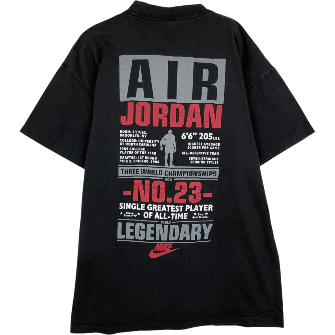 90'S Nike AIR JORDAN Sport Print T-Shirt (Silver Tag) - Made in USA - Men's Size XL (Equivalent) - Vintage cotton black type Vintage Second Hand