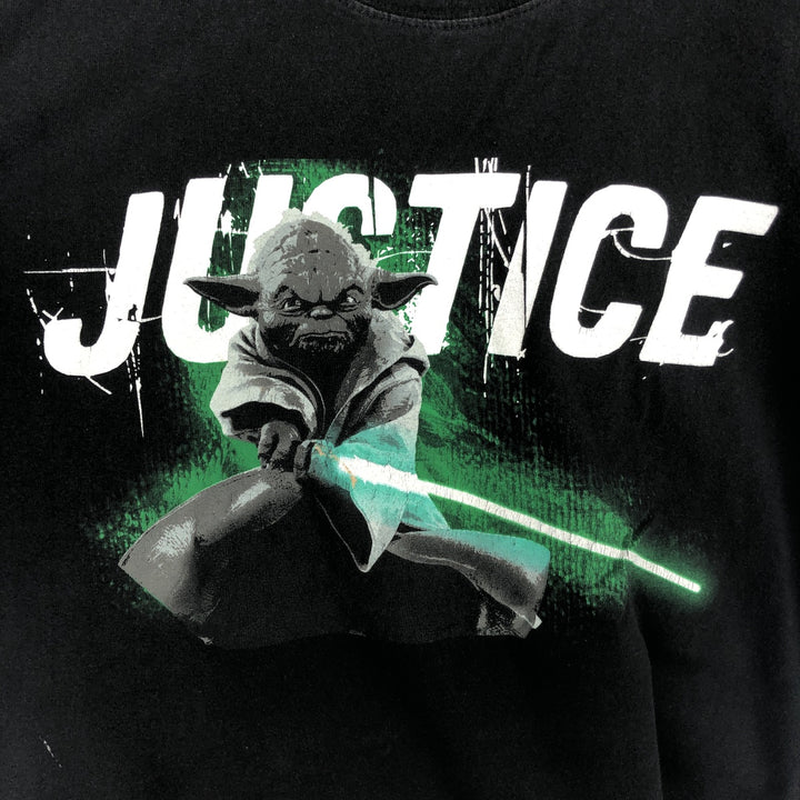 STAR WARS Yoda Movie T-Shirt (Men's XL equivalent) unclear black type Vintage Second Hand