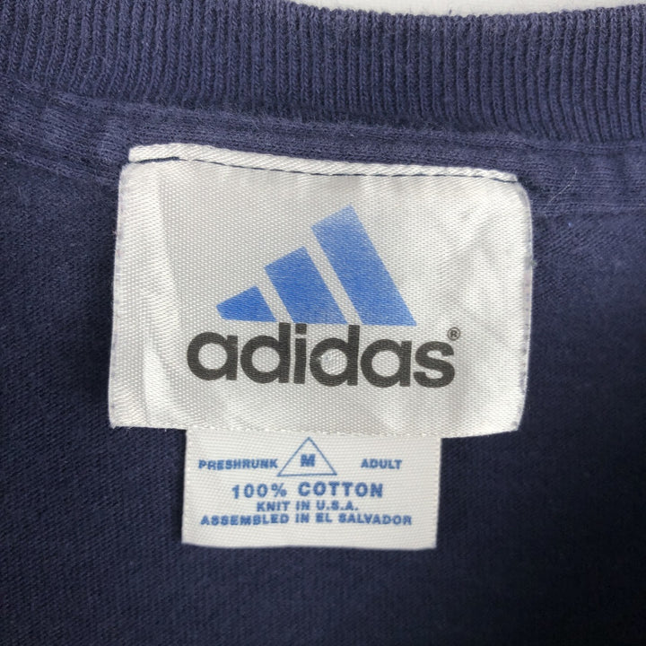 2000'S Adidas MLB New York Yankees logo print T-shirt, Made in USA, Men's size M (approx.) cotton navy blue type Vintage Second Hand