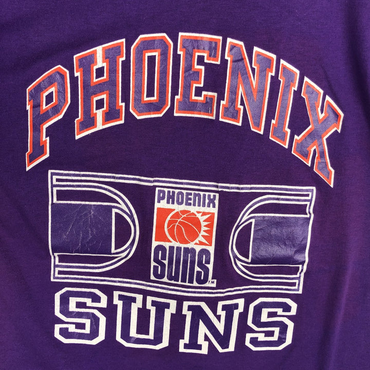 80'S NBA Phoenix Suns Tricolor Tag Sports Print T-Shirt, Made in USA, Men's Size M (Equivalent), Vintage polyester purple type Vintage Second Hand