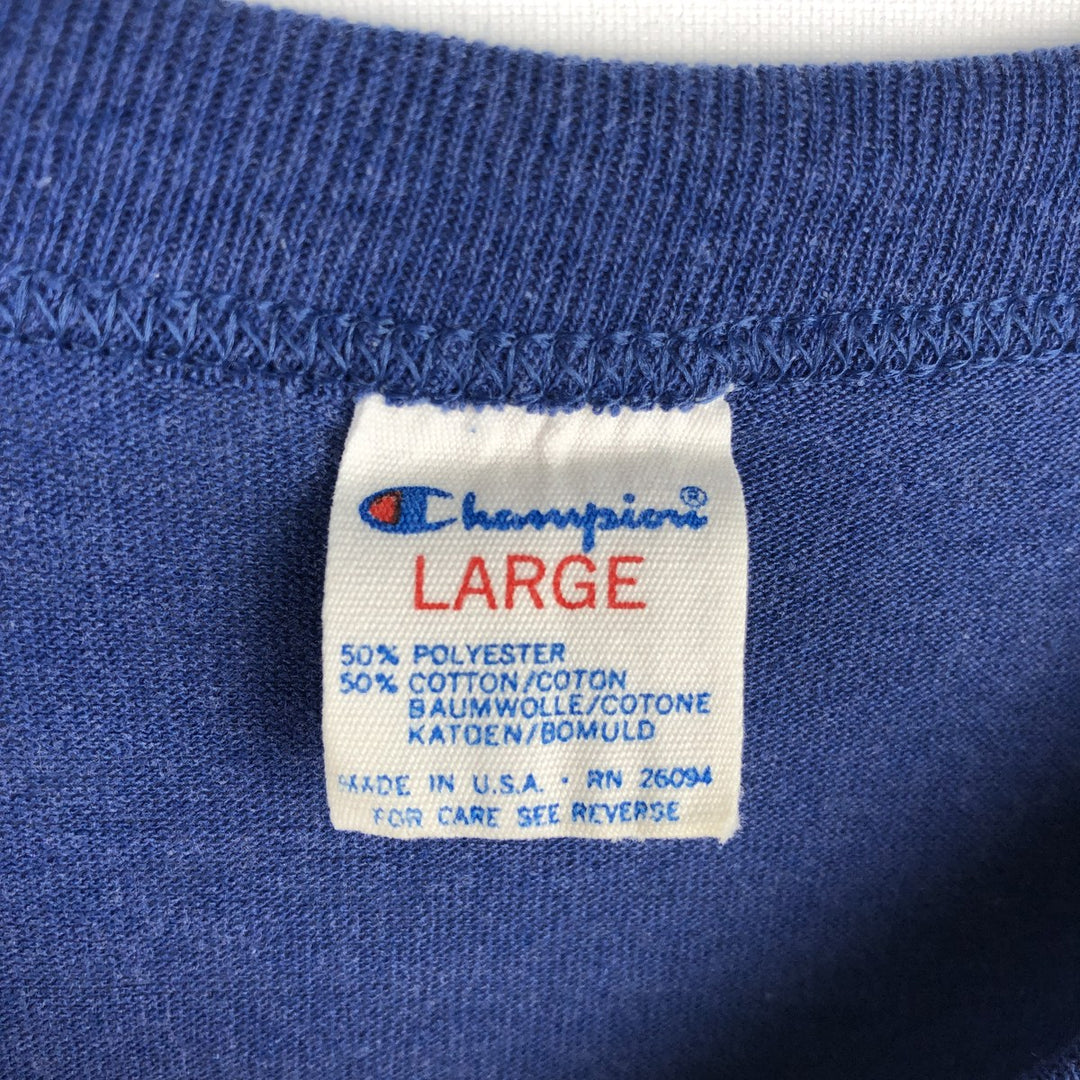 1980'S NFL Los Angeles Rams Tricot Tag Sports Print T-Shirt, Made in USA, Men's Size L (approx.), Vintage polyester Navy blue Vintage Second Hand