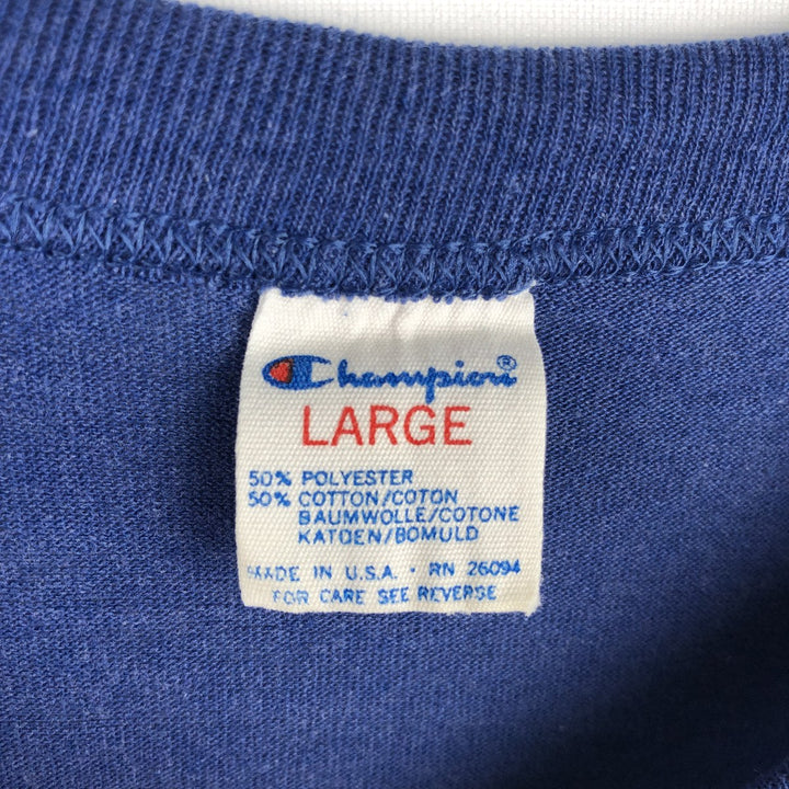 1980'S NFL Los Angeles Rams Tricot Tag Sports Print T-Shirt, Made in USA, Men's Size L (approx.), Vintage polyester Navy blue Vintage Second Hand