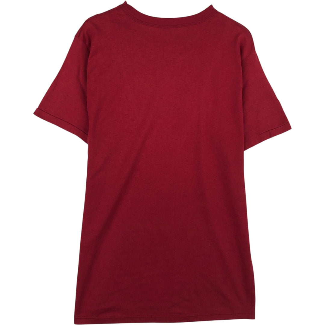 80'S Champion MLB Philadelphia Phillies Tricot Tag Logo Print T-Shirt, Made in USA, Men's Size L (approx.) polyester burgundy type Vintage Second Hand