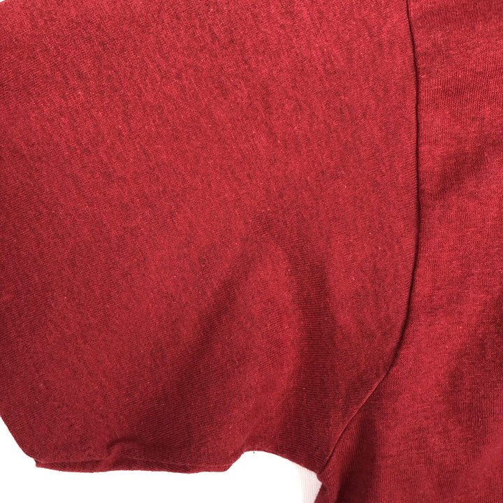 80'S Champion MLB Philadelphia Phillies Tricot Tag Logo Print T-Shirt, Made in USA, Men's Size L (approx.) polyester burgundy type Vintage Second Hand