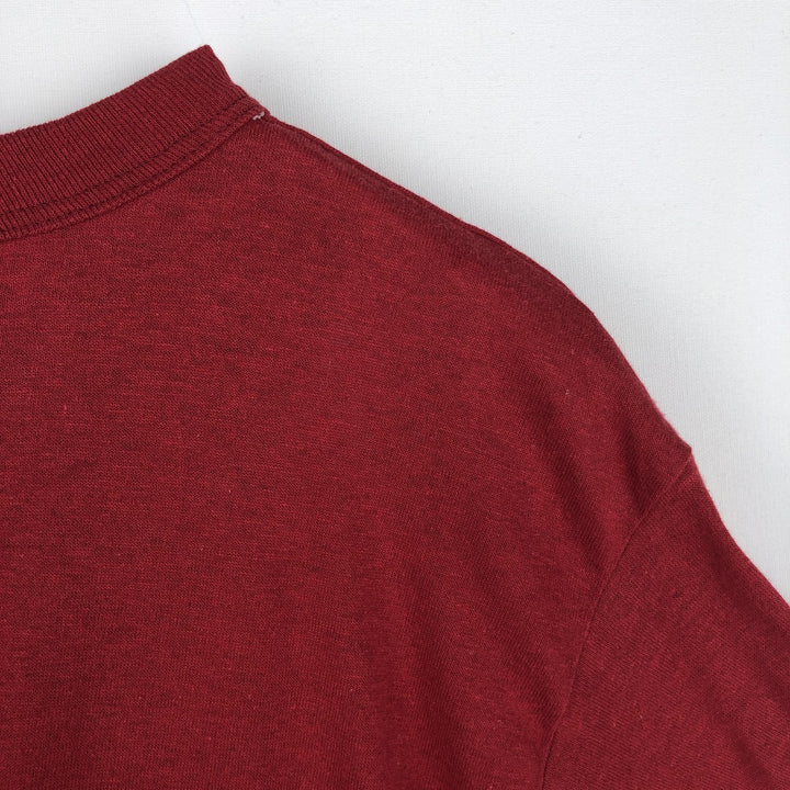 80'S Champion MLB Philadelphia Phillies Tricot Tag Logo Print T-Shirt, Made in USA, Men's Size L (approx.) polyester burgundy type Vintage Second Hand