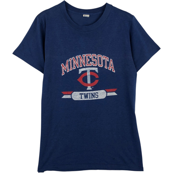 80'S Champion MLB Minnesota Twins Logo Print T-Shirt, Men's Size XS (Vintage) unclear Navy blue Vintage Second Hand