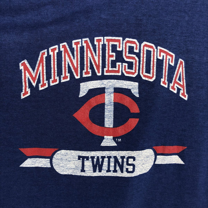 80'S Champion MLB Minnesota Twins Logo Print T-Shirt, Men's Size XS (Vintage) unclear Navy blue Vintage Second Hand