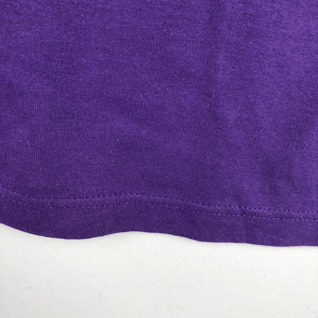 80'S Champion NBA Los Angeles Lakers Tricolor Tag Logo Print T-Shirt, Made in USA, Men's Size L (Equivalent), Vintage polyester purple type Vintage Second Hand