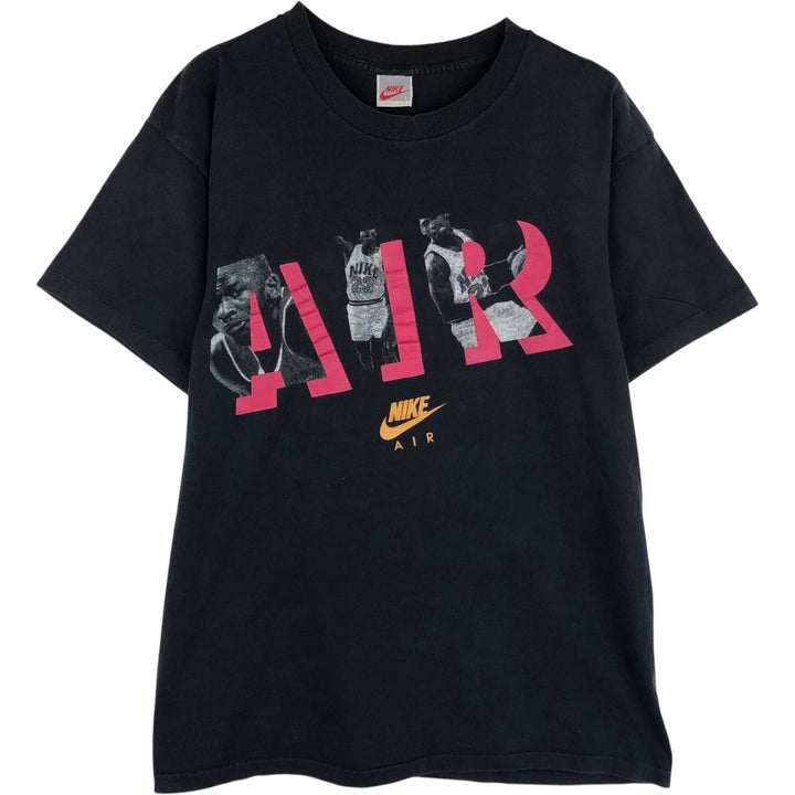 90'S Nike AIR MICHAEL JORDAN sports print T-shirt, silver tag, made in USA, men's size L (approx.) cotton black type Vintage Second Hand