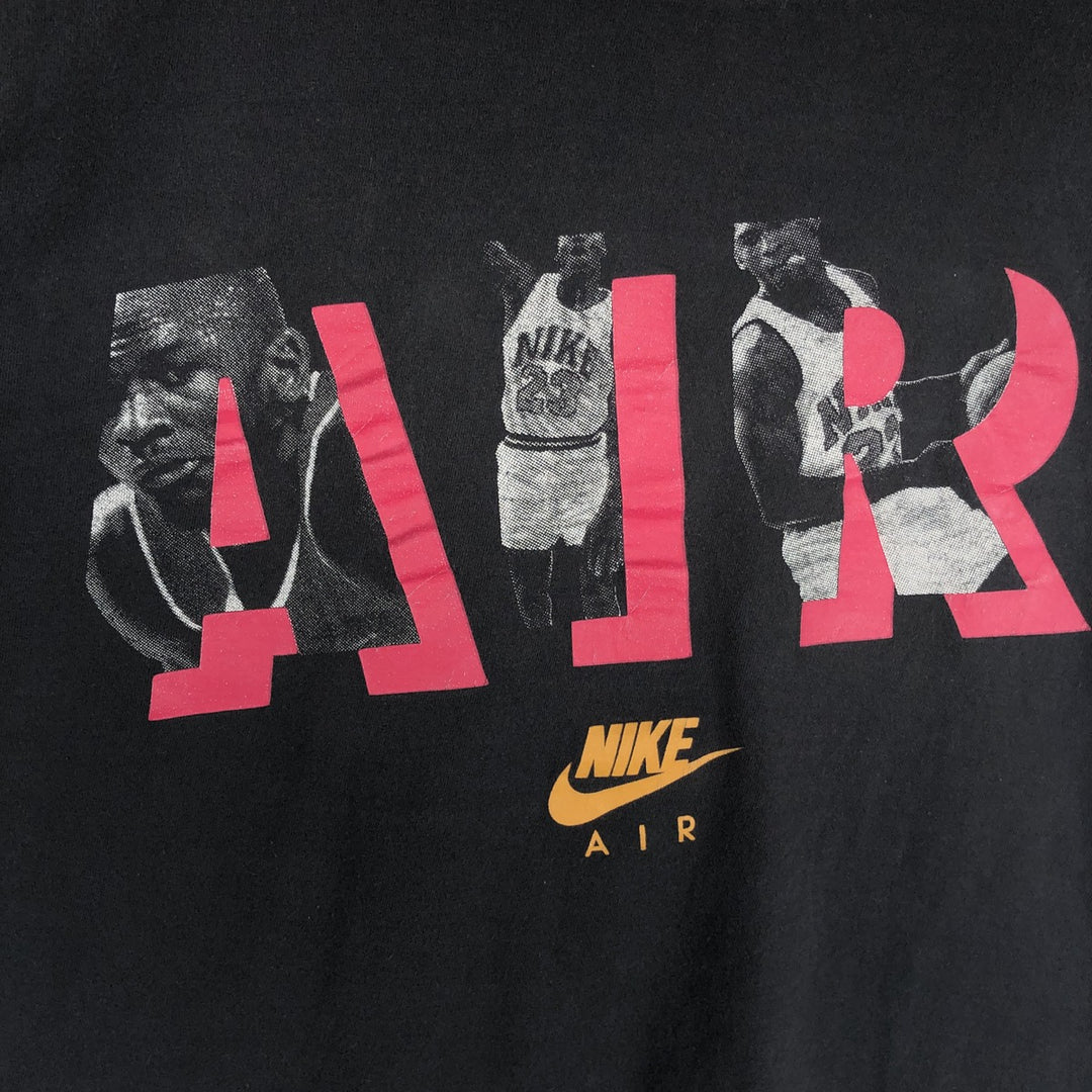 90'S Nike AIR MICHAEL JORDAN sports print T-shirt, silver tag, made in USA, men's size L (approx.) cotton black type Vintage Second Hand