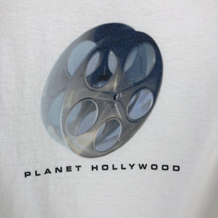 90'S PLANET HOLLYWOOD Advertising T-shirt, Made in USA, Men's M, Vintage cotton white type Vintage Second Hand