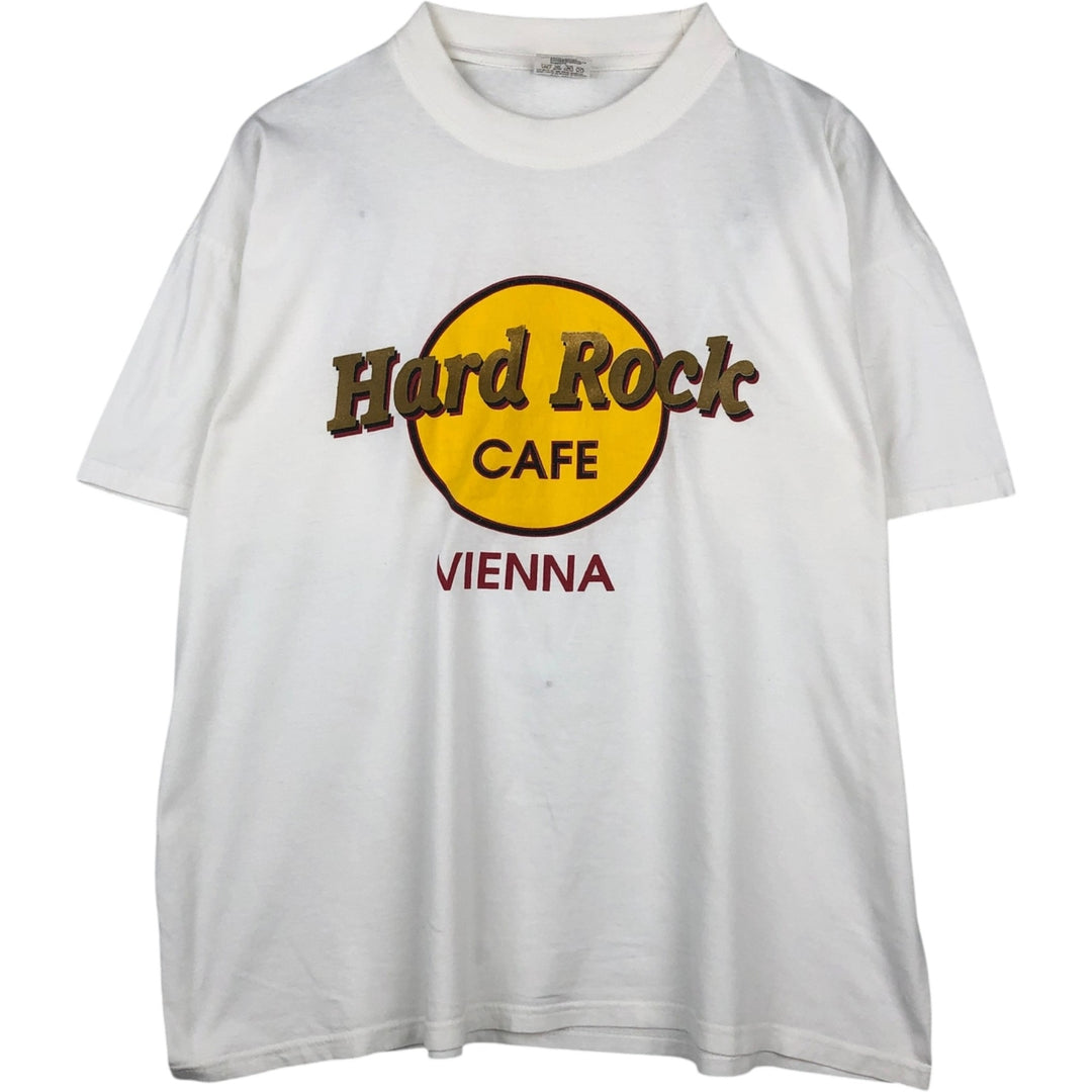 B and C HARD ROCK CAFE Advertising T-Shirt (Men's XXL equivalent) cotton white type Vintage Second Hand