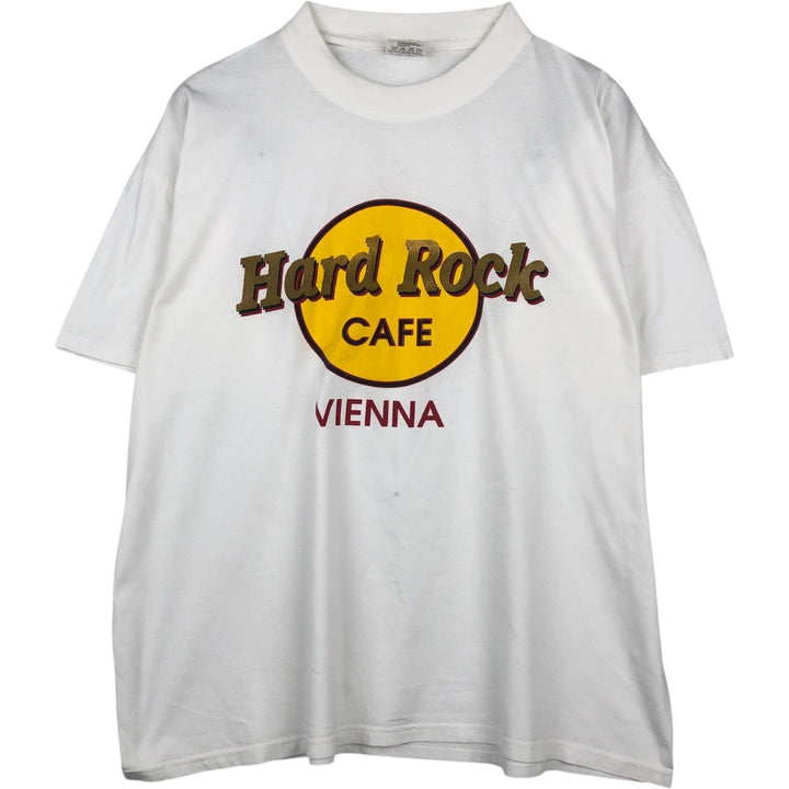 B and C HARD ROCK CAFE Advertising T-Shirt (Men's XXL equivalent) cotton white type Vintage Second Hand