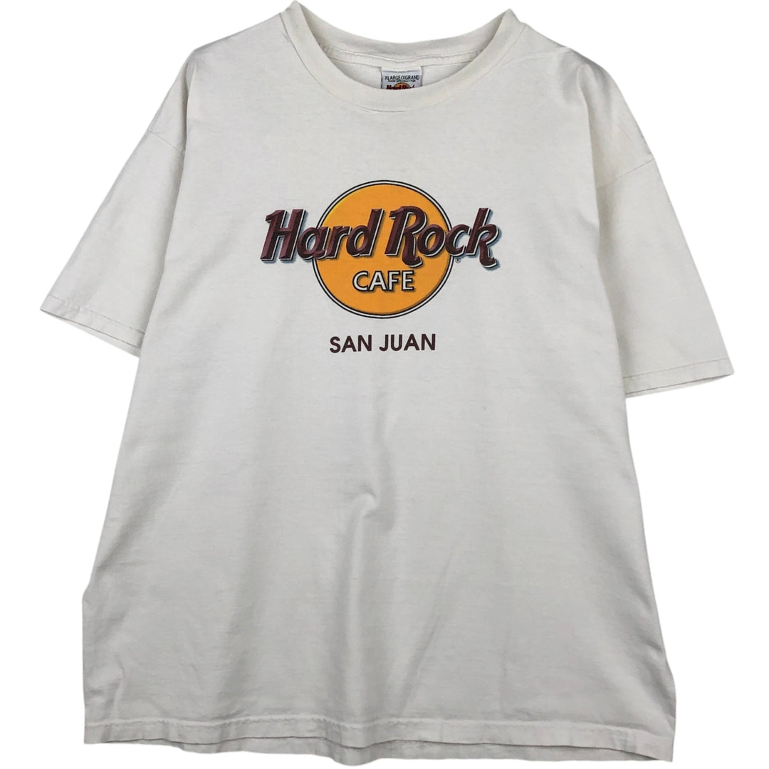 90'S HARD ROCK CAFE Hard Rock Cafe Advertising T-shirt Men's XL Vintage cotton white type Vintage Second Hand