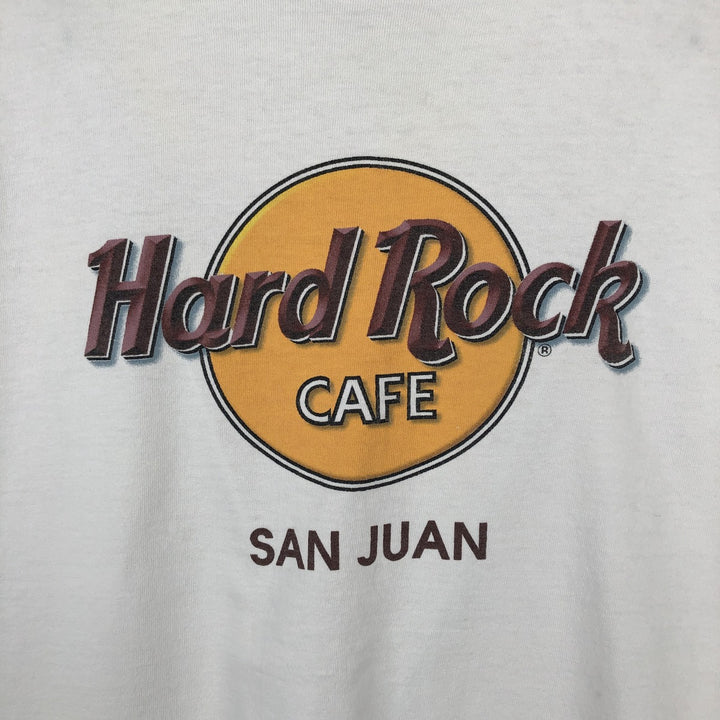 90'S HARD ROCK CAFE Hard Rock Cafe Advertising T-shirt Men's XL Vintage cotton white type Vintage Second Hand