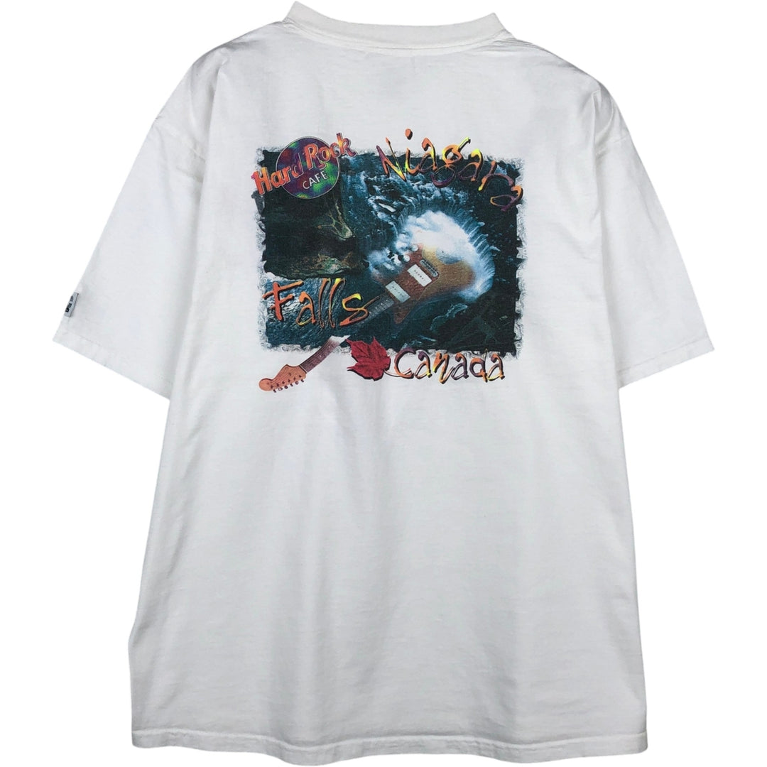 Vintage 90'S HARD ROCK CAFE advertising T-shirt, Made in Canada, Men's Size L cotton white type Vintage Second Hand