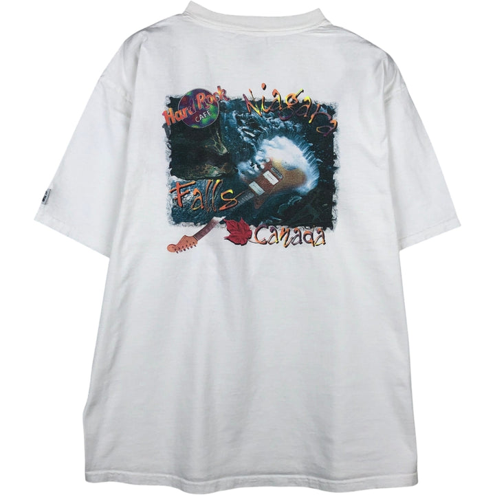 Vintage 90'S HARD ROCK CAFE advertising T-shirt, Made in Canada, Men's Size L cotton white type Vintage Second Hand